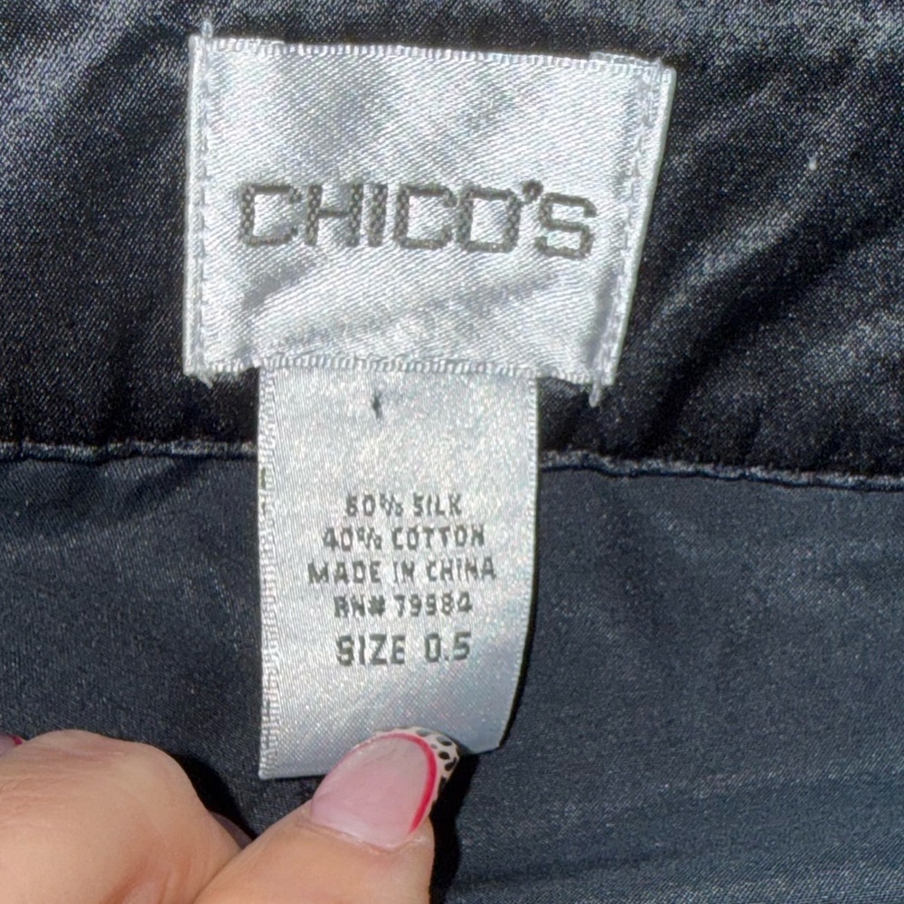 ✨ Chico’s Black Silk-Blend Cargo Jogger Pants Size 0.5 ✨ - Picture 9 of 16